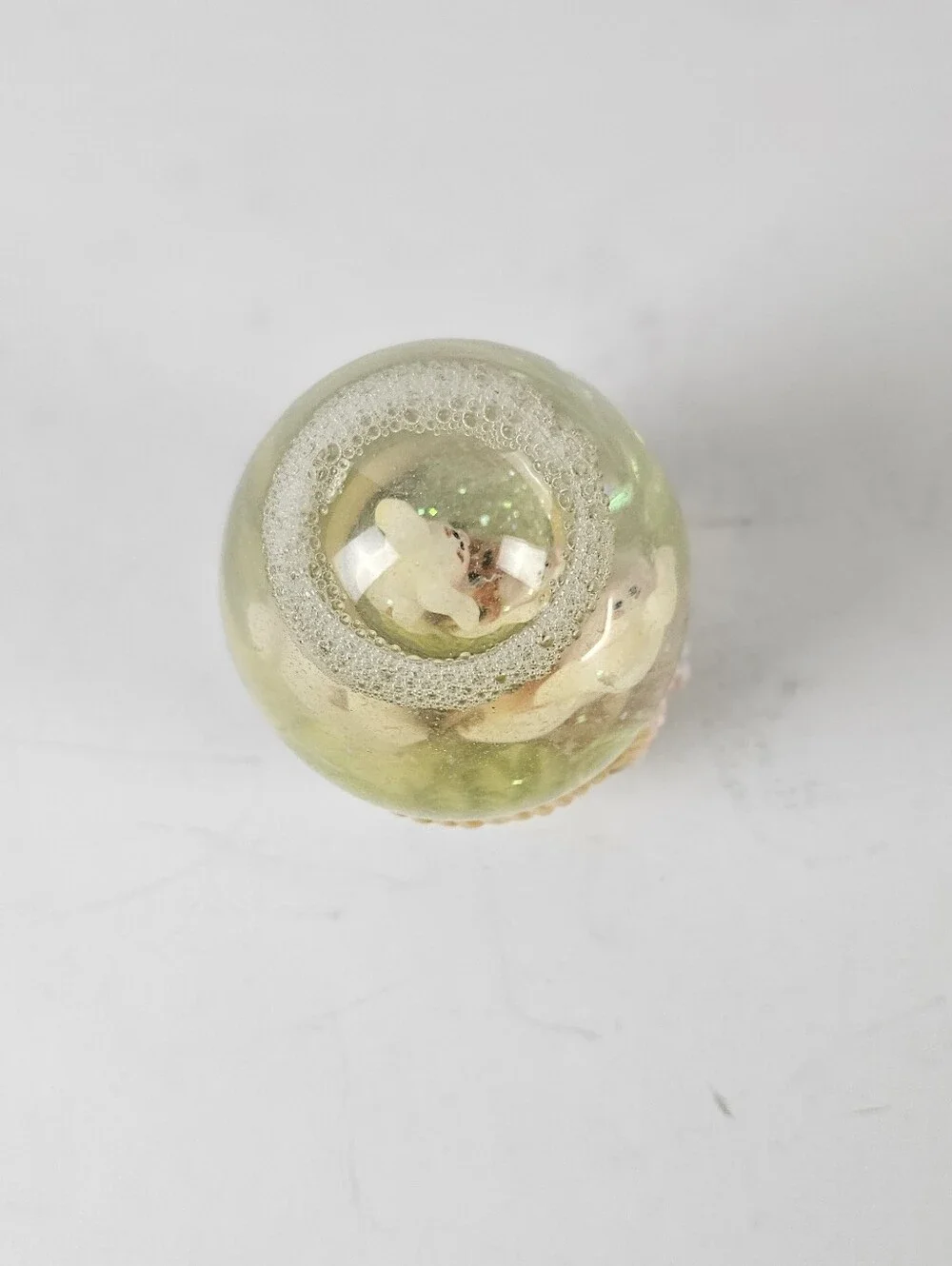 Decorative Bunny Egg Snow Globe - Cream and Pastel